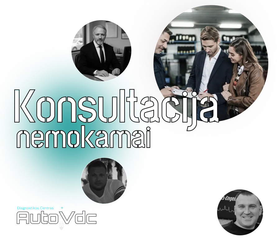 Nemokama konsultacija autoservise Vilniuje – AutoVDC profesionali automobilio diagnostikos ir remonto konsultacija

Description (su integruotais 5 DUK):
Nemokama konsultacija „AutoVDC“ autoservise Vilniuje skirta tiems, kurie nori aiškiai suprasti savo automobilio problemą prieš priimdami sprendimą dėl diagnostikos ar remonto. Klientai dažniausiai klausia: ar konsultacija tikrai yra nemokama? Taip, pradinė konsultacija nieko nekainuoja – jos metu įvertinama situacija ir paaiškinamos galimos problemos bei sprendimo būdai.

Antras dažnas klausimas – ką galima sužinoti per nemokamą konsultaciją? Jos metu meistras paaiškina, kokia tikėtina gedimo priežastis, kokių testų ar diagnostikos gali reikėti ir kokia būtų tolimesnė eiga. Tai leidžia klientui suprasti, ar verta tęsti darbus.

Trečias klausimas: ar nemokama konsultacija pakeičia diagnostiką? Ne, konsultacija nėra pilna diagnostika, tačiau ji padeda suprasti problemos rimtumą ir apsispręsti, ar reikalinga išsami techninė patikra.

Ketvirtas dažnas klausimas: kiek laiko trunka nemokama konsultacija? Dažniausiai nuo 5 iki 15 minučių, priklausomai nuo situacijos sudėtingumo ir pateiktos informacijos apie automobilio gedimą.

Ir penktas klausimas: ar po konsultacijos privaloma remontuoti automobilį šiame servise? Ne, jokių įsipareigojimų nėra – konsultacija skirta tam, kad klientas gautų aiškų ir sąžiningą vaizdą apie situaciją bei galimus sprendimus.

Jeigu ieškote, kur Vilniuje gauti profesionalią, bet nemokamą automobilio konsultaciją be spSaabmo ir „pardavimo“, „AutoVDC“ yra vieta, kur pirmiausia kalbama apie sprendimus, o tik tada apie remontą.